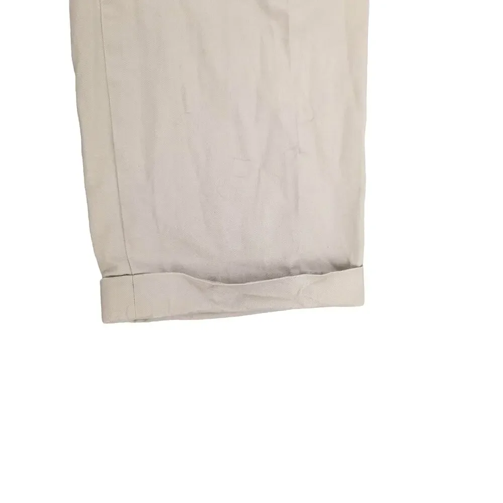 EUC Brooks Brothers White Cotton Pleated Dress Pants Mens 35x29 Dry Clean Cuffed - Picture 5 of 13